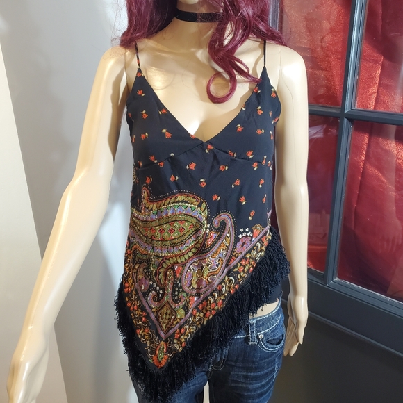 Zara Boho Bandana Cami w Fringe - Picture 1 of 6